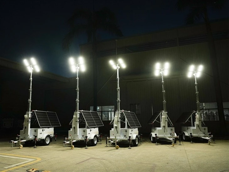 Customized Portable 4 Led Light Solar Tower For Construction Sites price